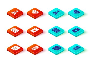 İskambil destesi, kumarhane poker turnuvası davetiyesi, şanslı yedili kumar makinesi, maça oyunu, Diamond ve Poker oyuncusu ikonu. Vektör