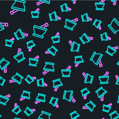 Havan topu ve tokmak simgesi siyah arkaplanda izole edilmiş. Vektör