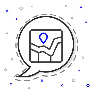 Çizgi, grafik, diyagram, beyaz arkaplanda izole edilmiş bilgi simgesi. Renkli taslak konsepti. Vektör