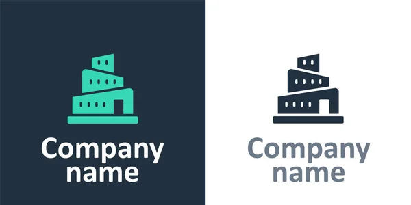 Logotype Babel Torre Bíblia História Ícone Isolado Fundo Branco Elemento — Vetor de Stock