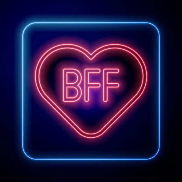 Λάμψη Νέον Bff Καλύτερους Φίλους Για Πάντα Εικονίδιο Απομονώνονται Μαύρο — Διανυσματικό Αρχείο