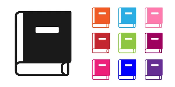 Black Science Book Icon Isolated White Background Set Icons Colorful — Stock Vector