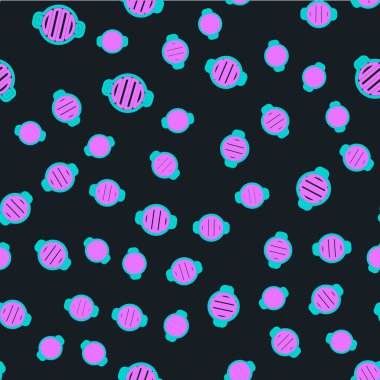 Barbekü çizgisi simgesi siyah arkaplanda izole edilmiş. Barbekü ızgara partisi. Vektör