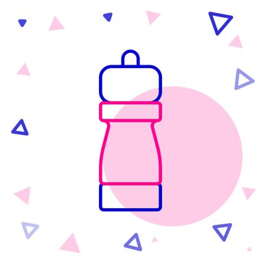 Çizgi Pepper simgesi beyaz arkaplanda izole edildi. Yemek pişirme baharatları. Renkli taslak konsepti. Vektör