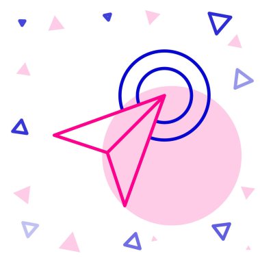 Şehir haritası gezinme simgesinin çizgi bilgileri beyaz arkaplanda izole edildi. Arayüz tasarımı. Yer belirleme konsepti. Renkli taslak konsepti. Vektör