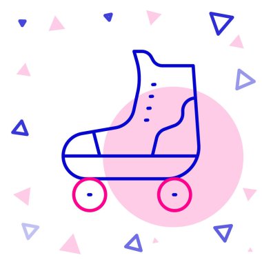 Çizgi paten ikonu beyaz arkaplanda izole edildi. Renkli taslak konsepti. Vektör