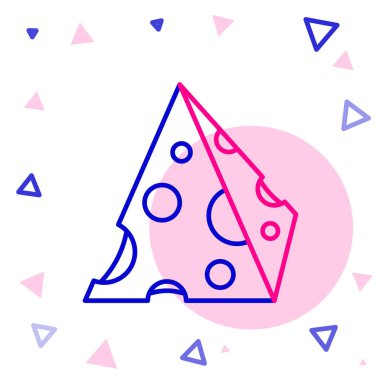 Çizgi Peynir simgesi beyaz arkaplanda izole edildi. Renkli taslak konsepti. Vektör