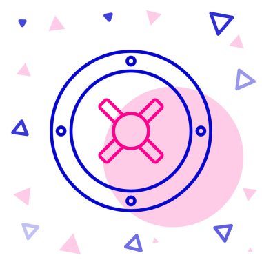 Beyaz arkaplanda güvenli satır simgesi izole edildi. Kapı, şifreli bir banka kasası. Güvenilir Veri Koruma. Renkli taslak konsepti. Vektör