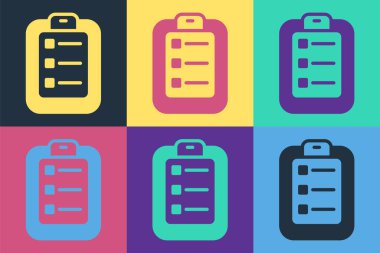 Liste yapmak için pop sanat ya da renk arkaplanına izole edilmiş planlama simgesi. Vektör