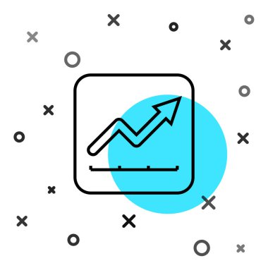 Siyah çizgi finansal büyüme ikonu beyaz arka planda izole edildi. Gelirleri arttırıyorum. Rastgele dinamik şekiller. Vektör