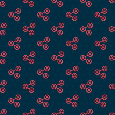 Kırmızı çizgi BFF ya da en iyi arkadaşlar siyah arkaplanda izole edilmiş bir ikon. Vektör