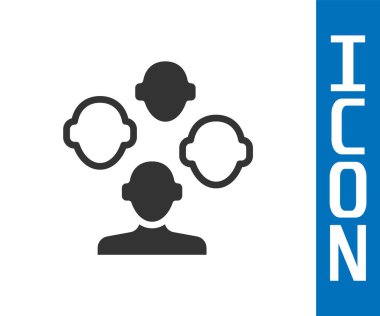 Beyaz arka planda gri şizofreni ikonu var. Vektör