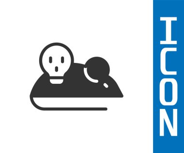 Gri Deneysel Fare simgesi beyaz arkaplanda izole edildi. Vektör