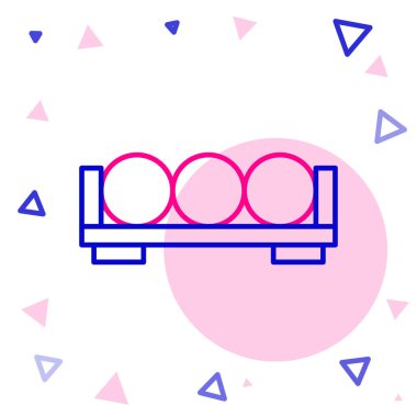 Çizgi bilardo topları beyaz arkaplanda izole edilmiş bir simge üzerinde. Rafta bilardo topları var. Renkli taslak konsepti. Vektör