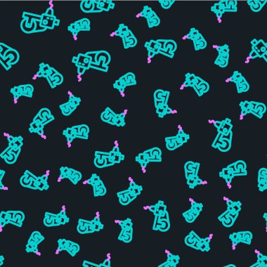 3D satır yazıcı simgesi siyah arkaplanda izole edilmiş. 3D baskı. Vektör