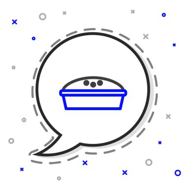 Beyaz arka planda izole edilmiş ev yapımı turta simgesi. Renkli taslak konsepti. Vektör