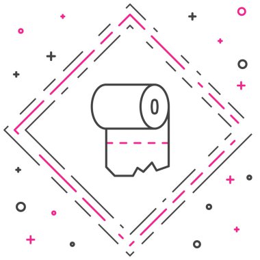 Tuvalet kağıdı yuvarlama simgesi beyaz arkaplanda izole edildi. Renkli taslak konsepti. Vektör