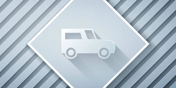 Pappersklipp Bil ikon isolerad på grå bakgrund. Papperskonst. Vektor — Stock vektor