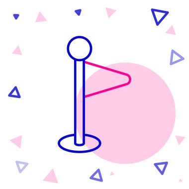 Beyaz arkaplanda çizgi bayrağı simgesi izole edildi. Yer belirleyici sembol. Renkli taslak konsepti. Vektör