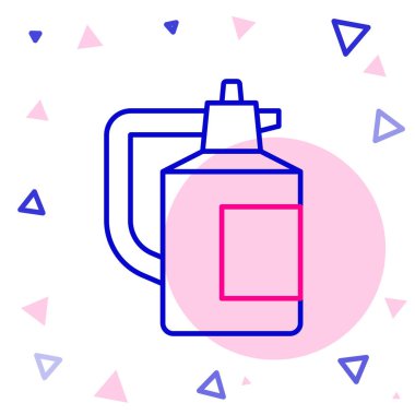 Su için Line Garden spreyi, gübre, beyaz arka planda izole edilmiş kimyasal ikon. Renkli taslak konsepti. Vektör