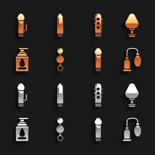 Set Anal beads, plug, Penis pump, Dildo vibrator, Personal lubricant, and icon. Vector —  Vetores de Stock