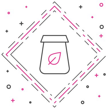 Beyaz arkaplanda Çay Paketi simgesi izole edildi. Çayla birlikte kağıt poşet. Renkli taslak konsepti. Vektör.