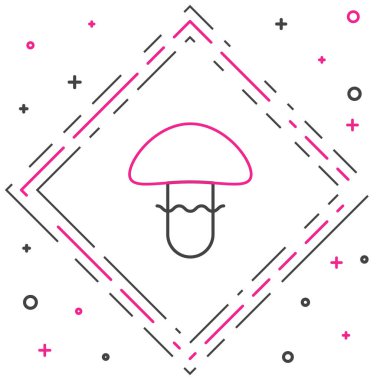 Beyaz arkaplanda çizgi mantar simgesi izole edildi. Renkli taslak konsepti. Vektör.