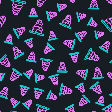 Hat Yığını sıcak taşlar simgesi siyah arkaplanda izole edilmiş pürüzsüz desen. Spa salonu aksesuarı. Vektör