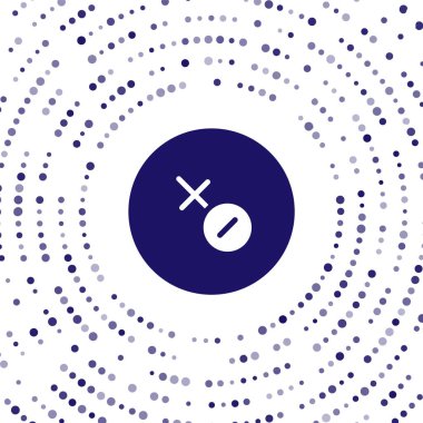 Beyaz arkaplanda mavi Venüs sembolü izole edilmiş. Astroloji, numeroloji, yıldız falı, astronomi. Soyut çember rastgele noktalar. Vektör