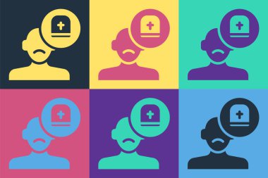 Popüler sanat doktoru ikonu renk arkaplanında izole edilmiş. Vektör