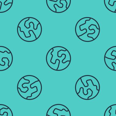 Siyah çizgi Dünya ikonu yeşil arka planda izole edilmiş pürüzsüz desen. Dünya ya da Dünya işareti. Küresel internet sembolü. Geometrik şekiller. Vektör