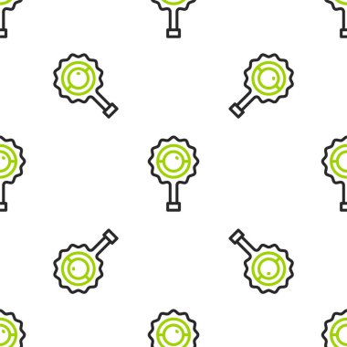 Çizgi Çıngıraklı Bebek oyuncağı ikonu beyaz arka planda izole edilmiş kusursuz desen. Fasulye torbası işareti. Vektör