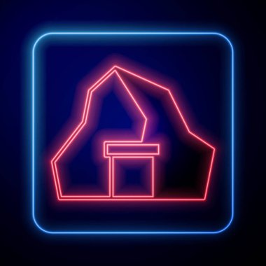 Parlayan neon altın madeni simgesi siyah arkaplanda izole edildi. Vektör
