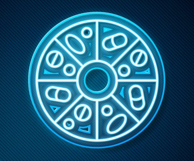 Mavi arka planda izole edilmiş hap kapsülü ikonu vitamin kompleksi. Sağlıklı bir yaşam tarzı. Vektör