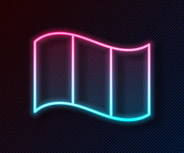 Parlayan neon hattı Fransa bayrağı simgesi siyah arkaplanda izole edildi. Vektör