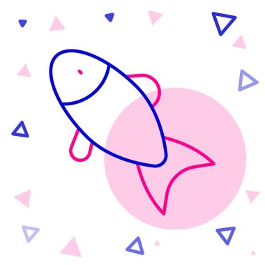 Line Fish simgesi beyaz arkaplanda izole edildi. Renkli taslak konsepti. Vektör