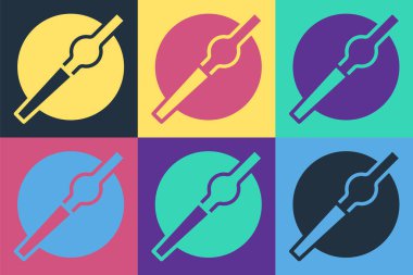 Pop Art Sigarası simgesi renk arkaplanda izole edilmiş. Tütün tabelası. Sigara içme sembolü. Vektör