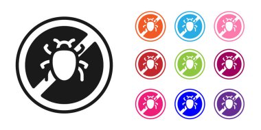 Siyah Durak Kolorado Böcek ikonu beyaz arka planda izole edildi. Simgeleri renklendirin. Vektör