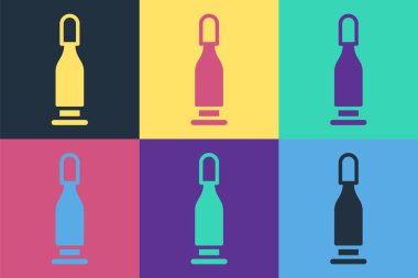 Pop Art Bullet simgesi renk arkaplanında izole edildi. Vektör