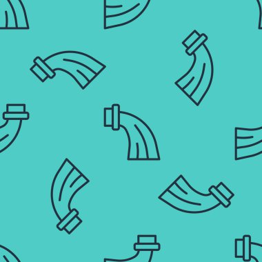 Siyah çizgi Kova burcu simgesi yeşil arka planda izole edilmiş kusursuz desen. Astrolojik yıldız falı koleksiyonu. Vektör