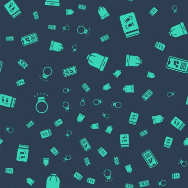 Kış şapkası, kurşun dolu kanıt çantası elmas yüzük ve müzik çaları kusursuz. Vektör