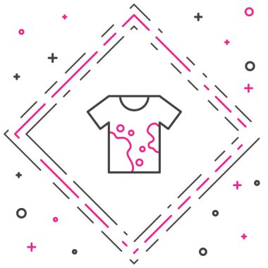 Line Dirty tişört simgesi beyaz arkaplanda izole edildi. Renkli taslak konsepti. Vektör.