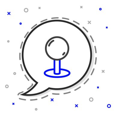 Çizgi itme simgesi beyaz arkaplanda izole edildi. Raptiye işareti. Renkli taslak konsepti. Vektör