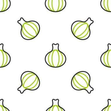 Line Onion simgesi beyaz arkaplanda izole edilmiş pürüzsüz desen. Vektör