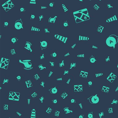 Deniz fenerini, şehir haritası navigasyonunu, helikopter ve şehrin bilgilerini kusursuz bir şekilde ayarla. Vektör