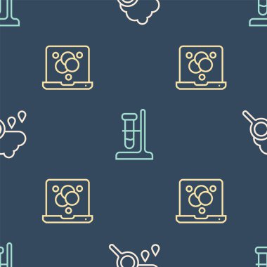 Cloud 'u yağmurla, kimyasal formülle ve test tüpüyle aynı hizaya getirin. Vektör