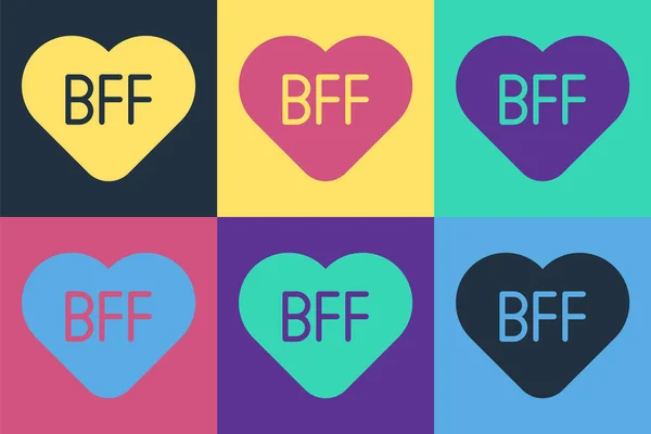 Pop Art Bff Migliori Amici Sempre Icona Isolata Sfondo Colore — Vettoriale Stock