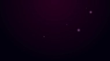 Parlayan neon çizgisi Balık burcu simgesi siyah arkaplanda izole edilmiş. Astrolojik yıldız falı koleksiyonu. 4K Video hareketli grafik canlandırması