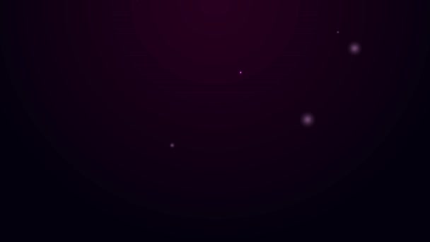 Világító neon vonal Naptár ikon elszigetelt fekete háttérrel. Eseményemlékeztető szimbólum. 4K Videó mozgás grafikus animáció — Stock videók