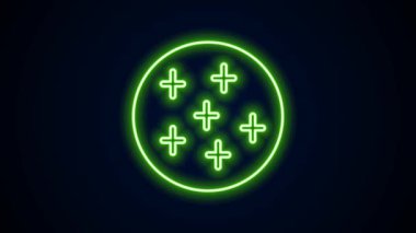 Parlayan neon hattı Dolunay simgesi siyah arkaplanda izole edildi. Bulutlu gece işareti. Uyku rüyalarının sembolü. Gece ya da yatak zamanı tabelası. 4K Video hareketli grafik canlandırması